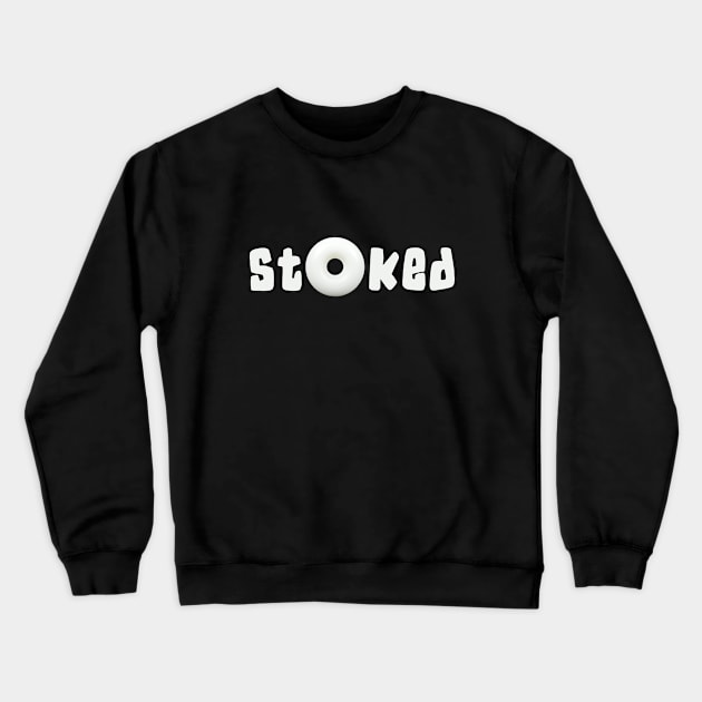 Stoked Skater Crewneck Sweatshirt by zap